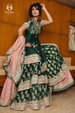 Bridal Crimson Red Heavily Embroidered Lehenga Set