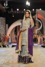 Bridal Ice Blue & Purple Angrakha Sharara Set