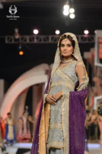 Bridal Ice Blue & Purple Angrakha Sharara Set - Image 2