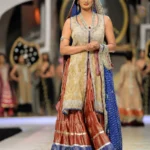 Bridal Cream Gold & Rust Red Gharara Set