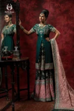 Emerald Green & Pink Farshi Gharara Set