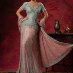 Powder Blue & Rose Pink Mermaid Lehenga Set