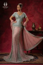 Powder Blue & Rose Pink Mermaid Lehenga Set