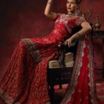 Crimson Red Traditional Bridal Gharara Set