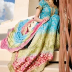 Turquoise & Multicolored Ombre Lehenga Set