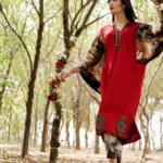 Crimson Red Printed Kaftan Tunic & Trousers Set