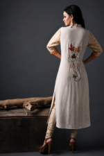 Gul Mahal Off-White Multi-Color Patchwork Kurti & Trousers Set - Image 2