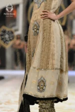 Runway Gold & Black Embellished Anarkali & Churidar Set - Image 2