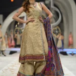 Runway Gold Angrakha Kurti & Multi-Color Sharara Set
