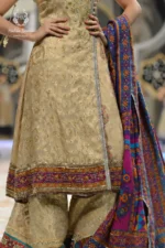 Runway Gold Angrakha Kurti & Multi-Color Sharara Set - Image 2