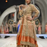 Runway Gold & Rust Open Jacket Lehenga Set