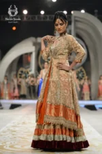 Runway Gold & Rust Open Jacket Lehenga Set