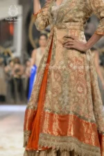 Runway Gold & Rust Open Jacket Lehenga Set - Image 2