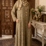 Olive Floral Abaya
