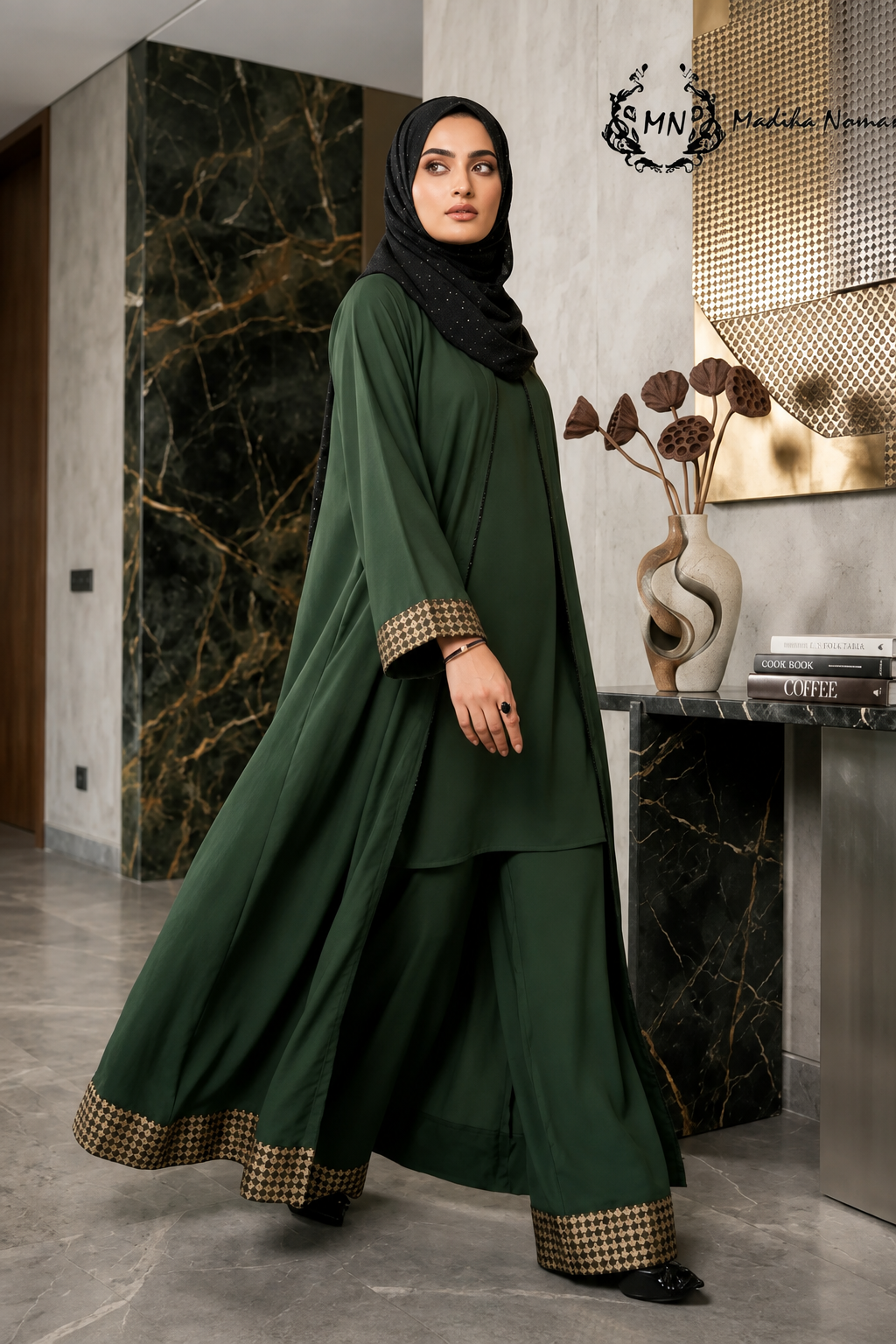 12 Emerald Green Abaya - Image 1
