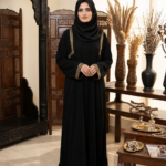 Black Gold Border Abaya