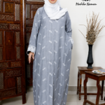 Grey Printed Abaya