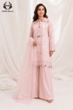 Floral Chikan Kari Suit - Image 4