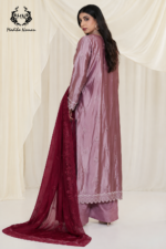 Embroidered Long Suit – Mauve & Deep Plum - Image 2