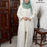 Ivory Embroidered Abaya