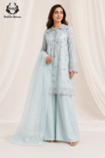 Floral Chikan Kari Suit - Image 7