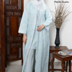 Powder Blue Schiffli Abaya