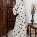 Beige Embroidered Abaya