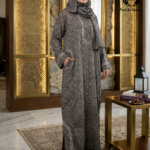 Charcoal Printed Abaya