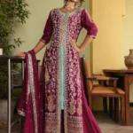 Bridal Plum & Turquoise Front-Open Dress