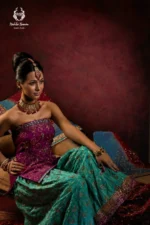 Bridal Magenta & Sea Green Gharara - Image 2