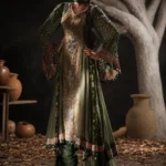 Bridal Olive Green Long Frock