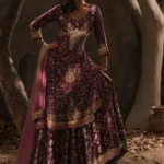 Bridal Plum & Pink Lehenga Choli Set