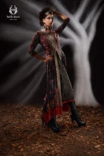 Bridal Black & Red Long Open Gown