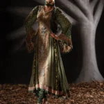 Bridal Olive Green Long Frock