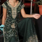 Bridal Emerald Green Sharara Set