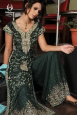 Bridal Emerald Green Sharara Set