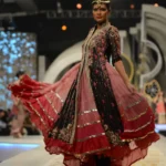 Runway Black & Multi-Tiered Pink Embellished Anarkali Set