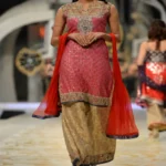 Runway Deep Pink & Gold Embellished Sharara Set