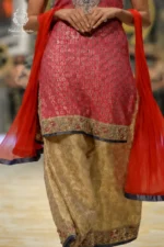 Runway Deep Pink & Gold Embellished Sharara Set - Image 2
